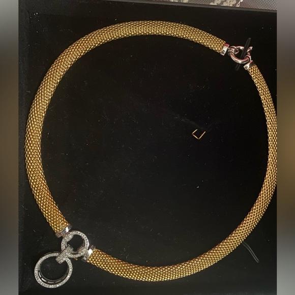 Diamond Ring Accent Mesh Necklace And Bracelet in Vermeil and Sterling Silver - Picture 2 of 6